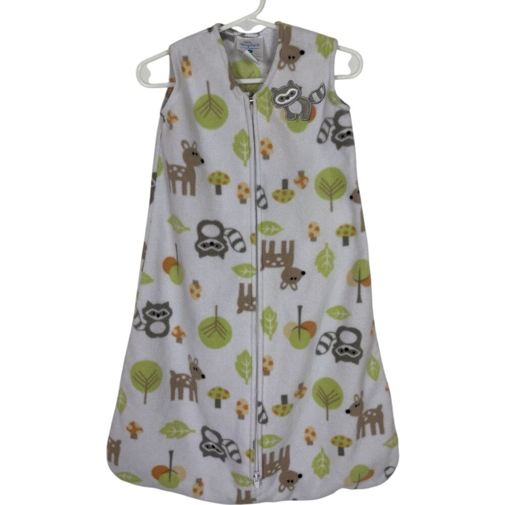 Halo Sleepsack Fleece Racoon Deer Woodland Print Size Small Birth to 6 Months